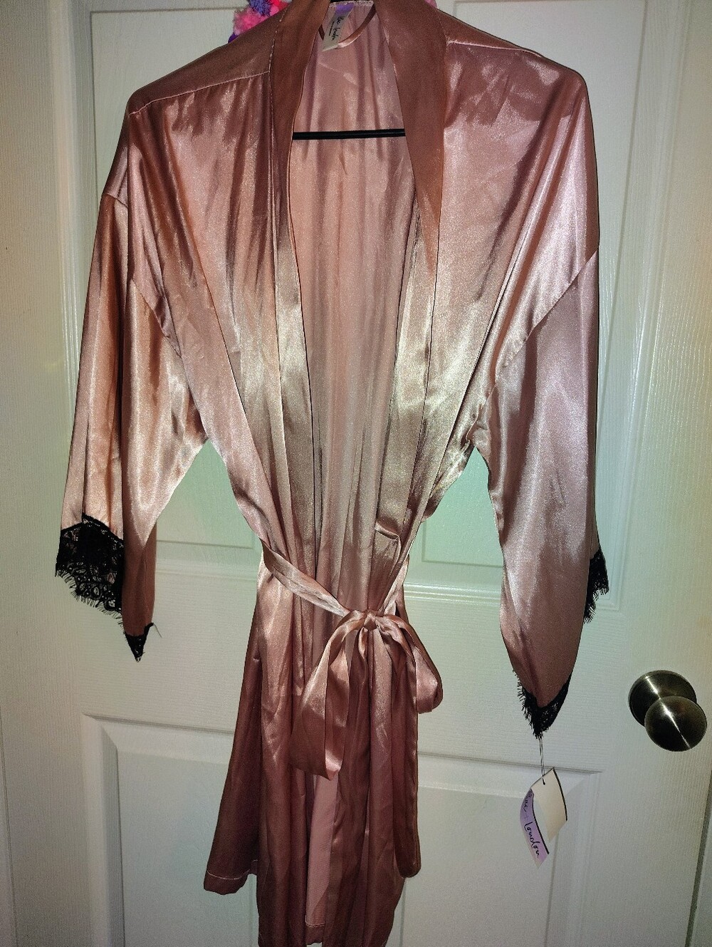 Lilac & London Rose Quartz With Black Trim Robe